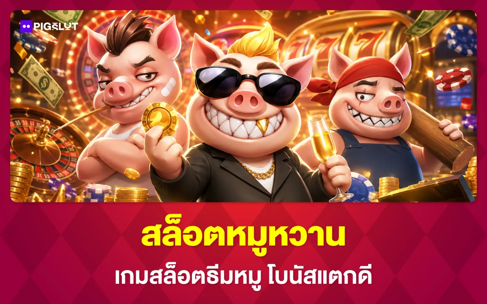 สล็อตหมูหวาน เกมสล็อตธีมหมูน่าเล่น ที่ PIGSLOT โบนัสแตกดี